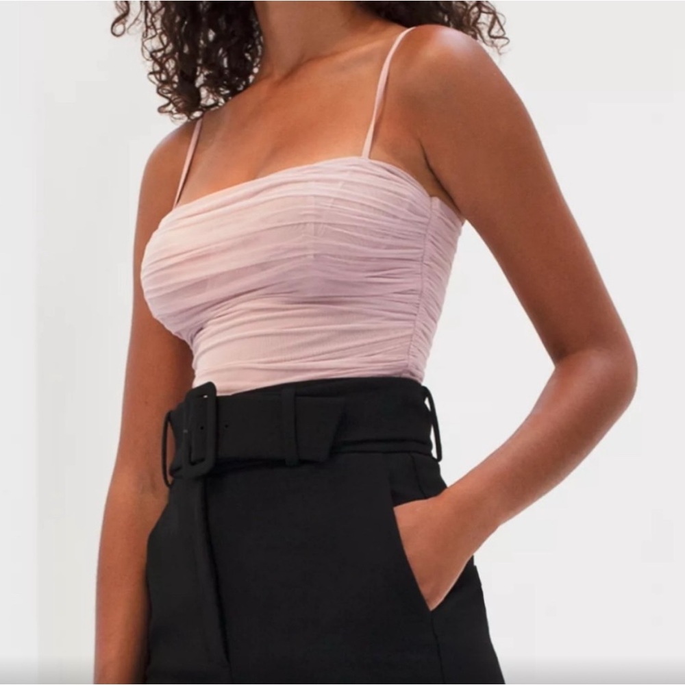 Ruched Black Sleeveless Luxor bodysuit